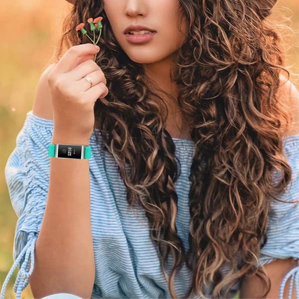 Fitbit Charge 4 / Charge 3 elastisk klokkerem i nylon - Mintgrønn