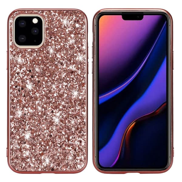 Glitter iPhone 11 Pro deksel - Rose gull