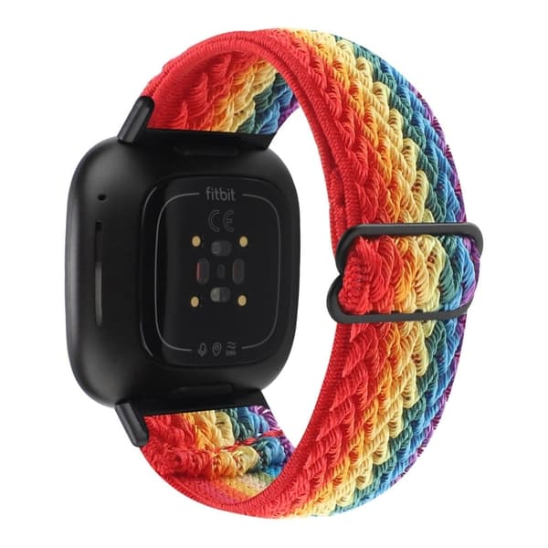 Fitbit Sense 2 / Versa 4 elastisk klokkerem i nylon - Regnbue