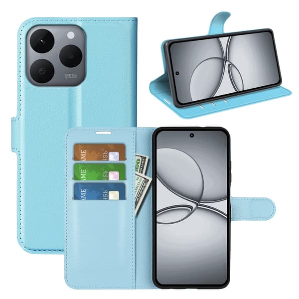 Klassisk Realme 15T flip etui - Blå