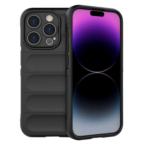Blødt grebsformet cover til iPhone 15 Pro Max - Sort