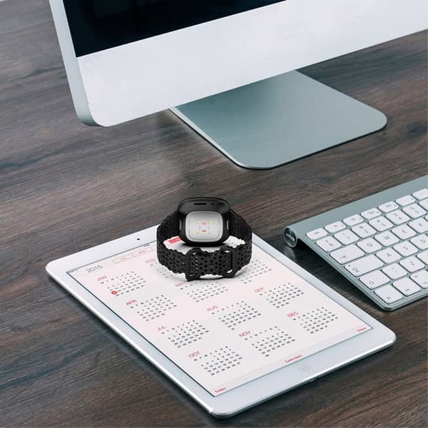 Fitbit Versa 4 / Sense 2 / Versa 3 / Sense lace flower style urrem - Sort