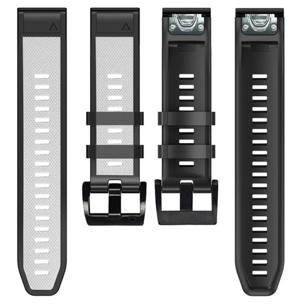 26 mm dobbeltfarvet urrem til Garmin-ur - Hvid / Sort