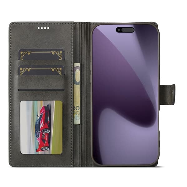LC.Imeeke läder iPhone 17 Pro Max fodral - Grå