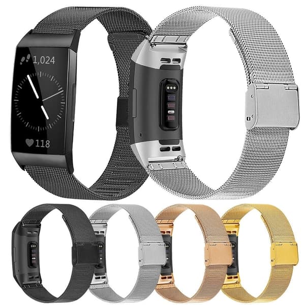 Fitbit Charge 5 urrem i rustfrit stål - Sort