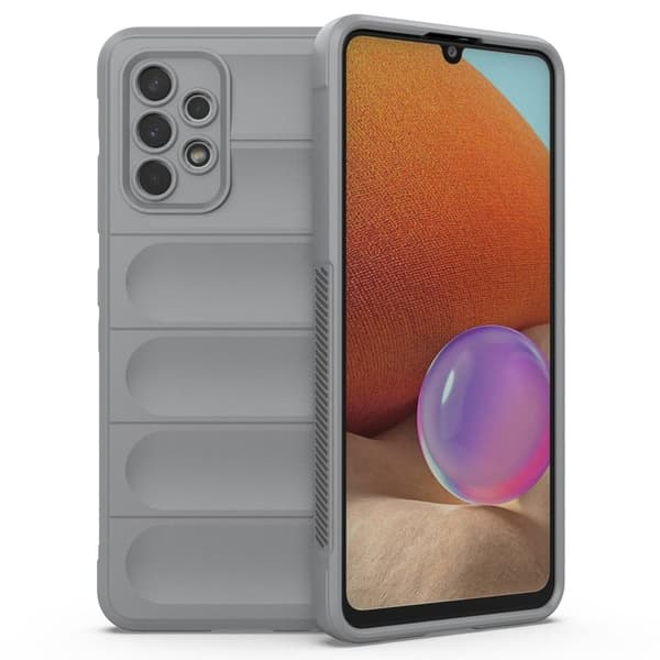 Mjukt greppformat Samsung Galaxy A32 skal - Silver/Grå