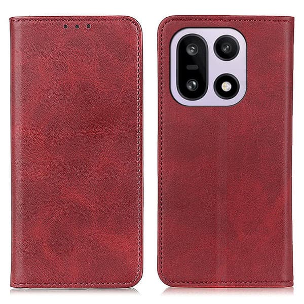 OnePlus 15 nahkainen lompakokkotelo - Punainen