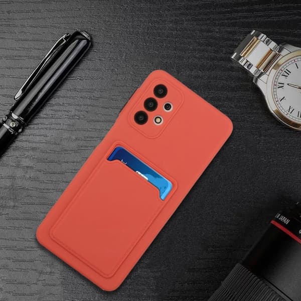 Card Holder Deksel til Samsung Galaxy A32 - Rød