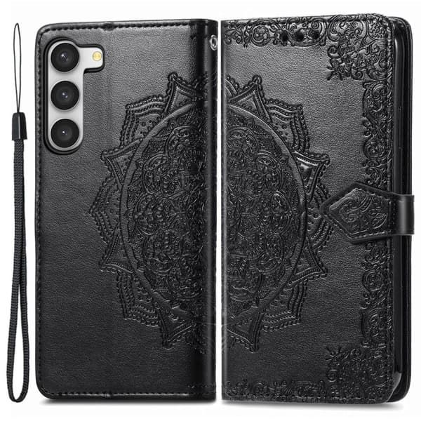 Mandala Samsung Galaxy S23 Plus Flip Etui - Sort