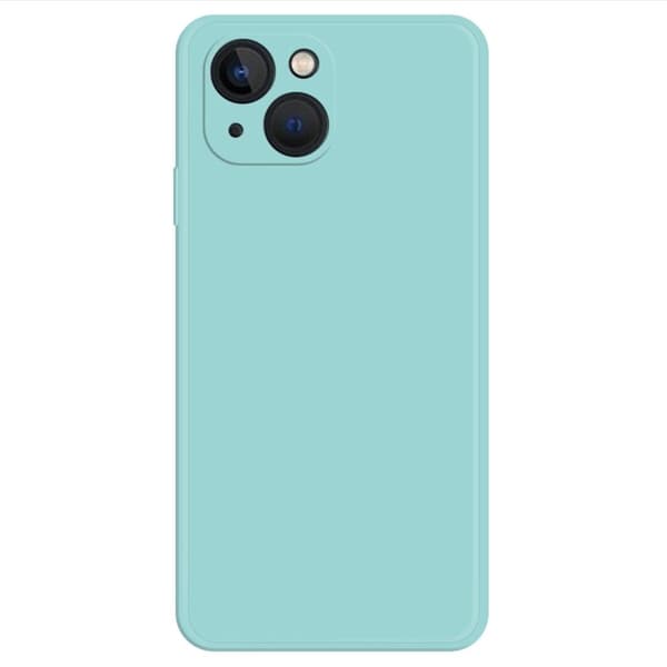 Skråt, gummicover cover til iPhone 13 Mini - Cyan