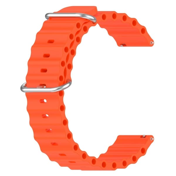22mm Universal wave design silikone urrem - Orange