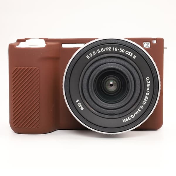 Sony ZV-E10 II Camera Protective Case Scratch Resistant Silicone Cover - Coffee
