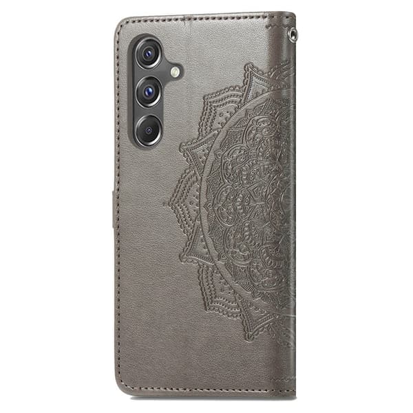 Mandala Samsung Galaxy A15 nahkakotelo - Harmaa