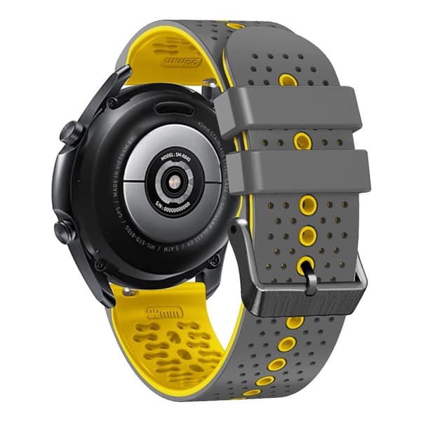 22 mm universal tofarget klokkerem - Grå / Gul