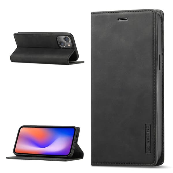LC.Imeeke iPhone 13 Läppäkotelo - Musta