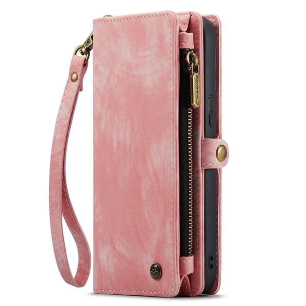 CaseMe iPhone 14 Pro Max Zipper Lompakko - Pinkki