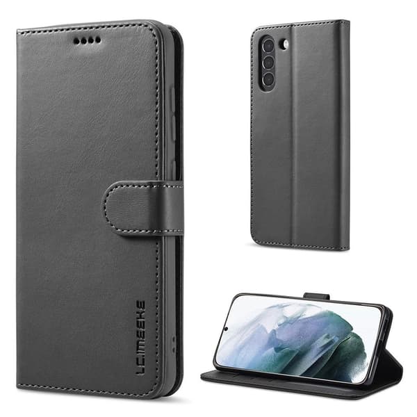 LC.Imeeke Samsung Galaxy S21 FE Läppäkotelo - Musta