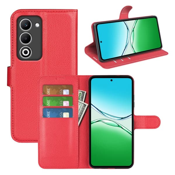 Klassisk Oppo A5 flip etui - Rød