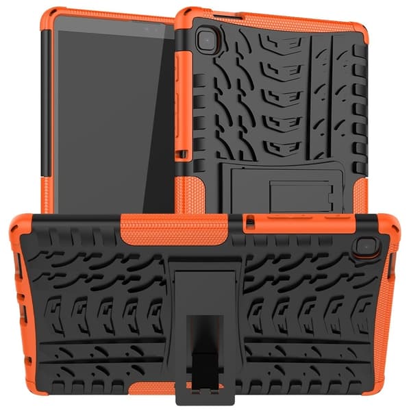 Däckmönstrat kickstand-fodral för Samsung Galaxy Tab A7 Lite - Orange