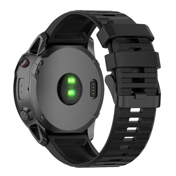 22mm Garmin Forerunner 945 / Fenix 6 / 5 silikonikellon hihna - Musta