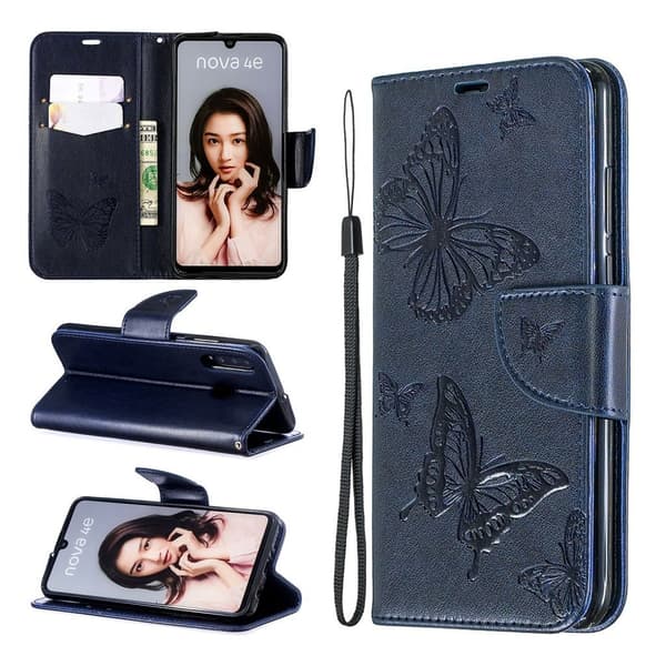 Butterfly Huawei P30 Lite veske - Mørke blå