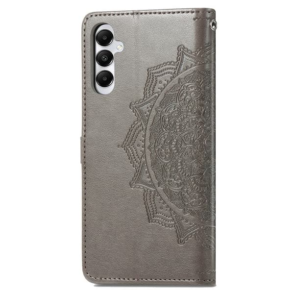 Mandala Samsung Galaxy A05s etui i lær - Grå