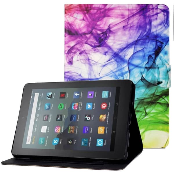 Amazon Fire 7 (2022) viileä kuvio nahkakotelo - Smog