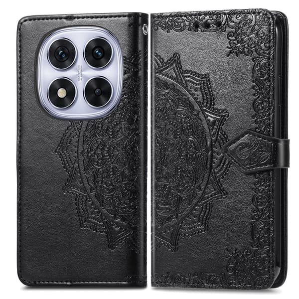 Mandala Xiaomi Redmi Note 15 Pro Plus nahkakotelo - Musta