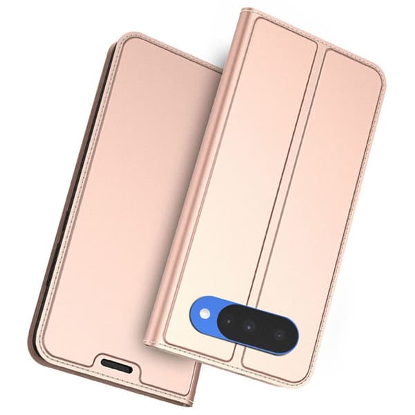 Glatt og tynt premium PU-skinnetui for Google Pixel 10 - Rose Gull