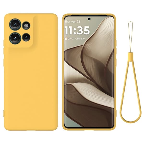 Matte Liquid Motorola Edge 50 silikone cover - Gul