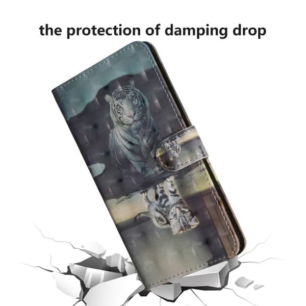 Samsung Galaxy S10 lysspot decorations læder flip etui - Kat