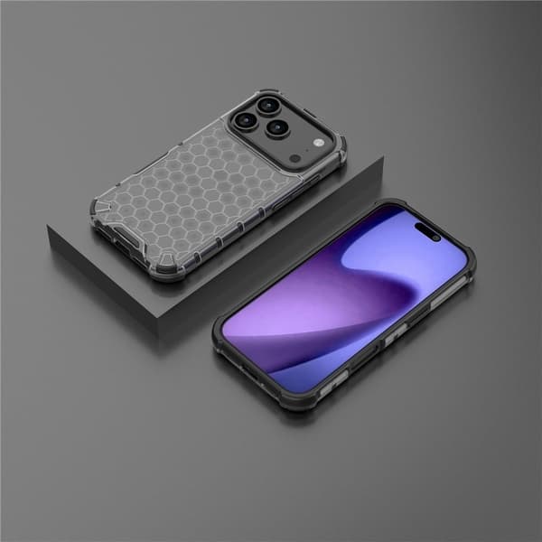 Bofink Honeycomb iPhone 17 Pro kotelot - Musta