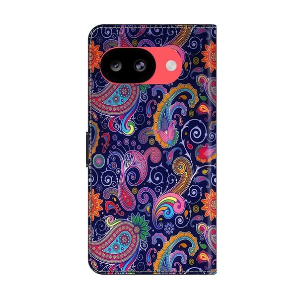 Plånboksfodral Google Pixel 10a mönstertryck stativ läderfodral med lock - Etnisk Vinranka