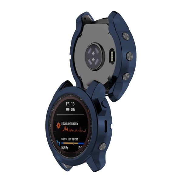 Garmin Fenix 7 / 7 Solar / 7 Sapphire Solar galvaniseringsovertræk - Midnatsblå