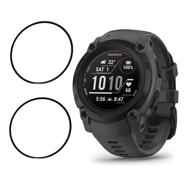 2-pack / Pack Garmin Instinct E 45mm kellon näytönsuoja HD Clear Pliable Film (musta reuna)