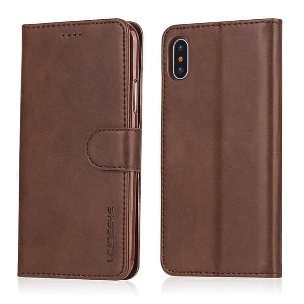LC.Imeeke läder iPhone X fodral - Brun