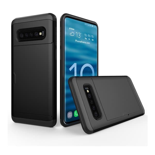 Samsung Galaxy S10 Plus kortholder hybrid etui - Sort