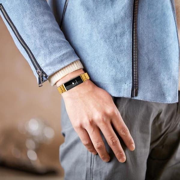 Fitbit Inspire HR / Inspire urrem Slim Five-Bead rustfrit stålrem - Guld