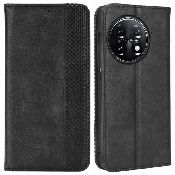 Bofink Vintage OnePlus 11 Läderfodral - Svart