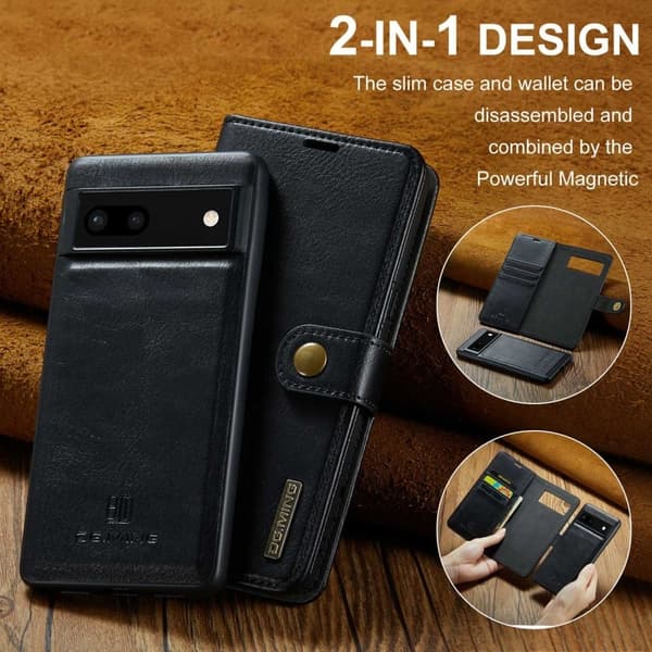 DG.Ming Google Pixel 6a 2-in-1 Lommebok Etui - Svart