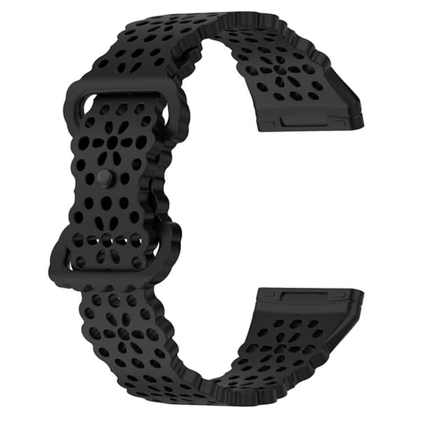 Fitbit Versa 4 / Sense 2 / Versa 3 / Sense lace flower style urrem - Sort