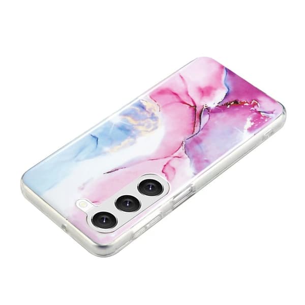 Marble Samsung Galaxy S23 Plus Etui - Rosa / Blå