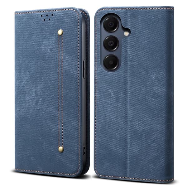 Jeans Samsung Galaxy A17 flip case - Sininen