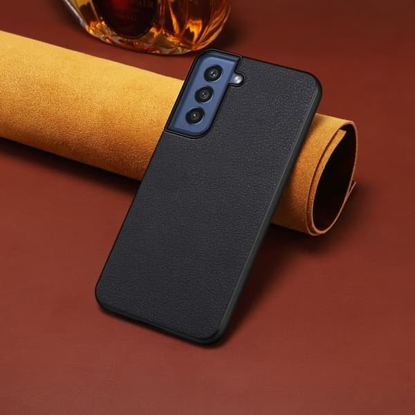 Mat og elegant tekstureret Samsung Galaxy S21 FE cover - Sort