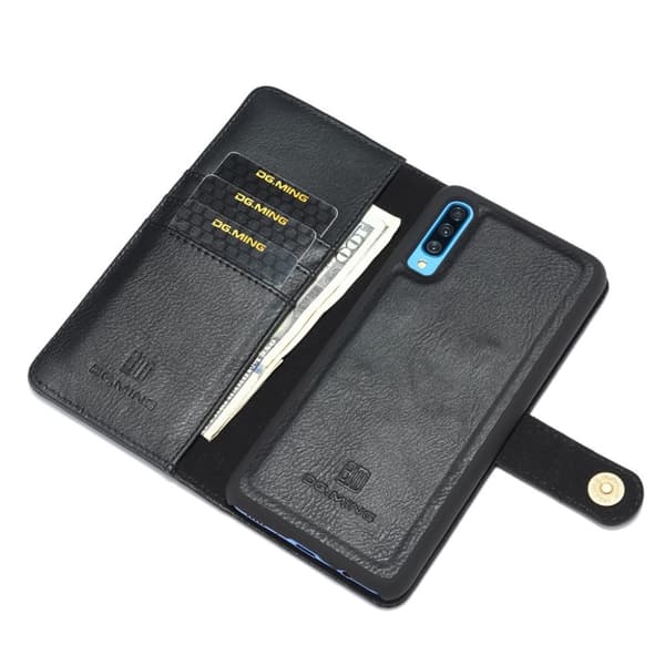 DG.MING Samsung Galaxy A70 2-in-1 Wallet etui - Sort