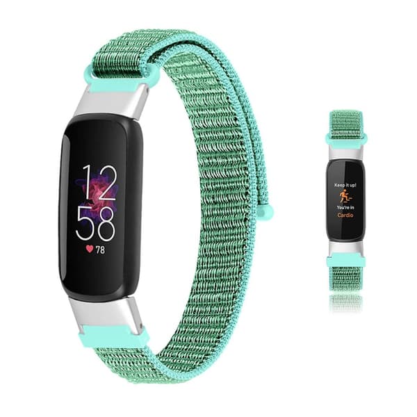 Fitbit Luxe urrem i nylonvævning - Mørkegrøn