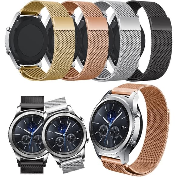Samsung Gear S3 Frontier / S3 urlänk smartklocka rostfri stål klocka meshlänk - Rosenguld