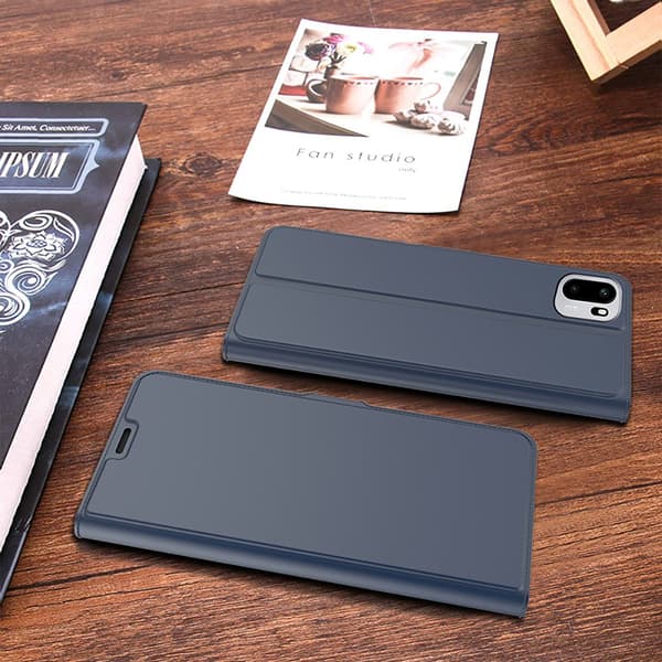 Glatt og tynt premium PU-skinnetui for OnePlus 15R - Blå