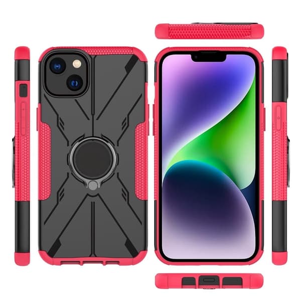 Kickstand-deksel med magnetisk ark for iPhone 14 - Rose
