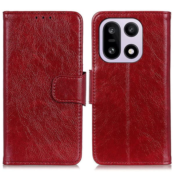 Neptune OnePlus 15 flip-etui i lær - Rød